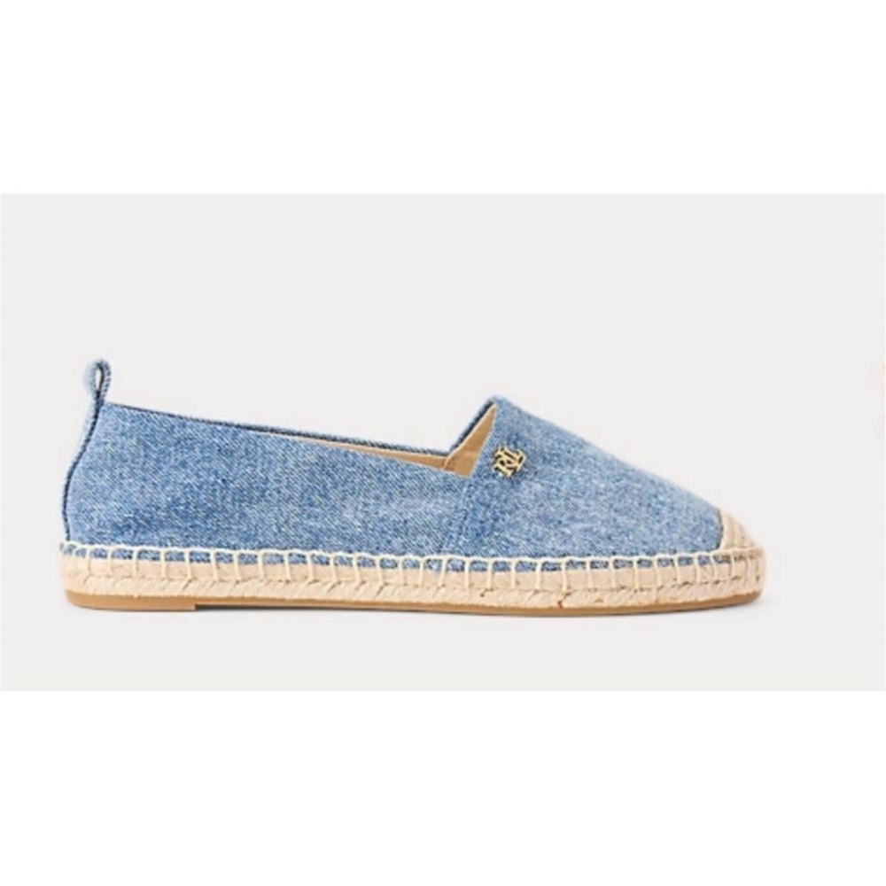 Ralph Lauren Denim Blue Espadrille Flats Size 9.5